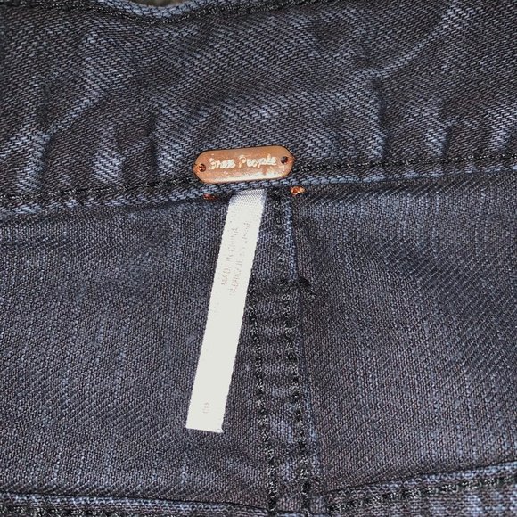 Free People Dark Grey/Black Mini Skirt (Size 8) - Picture 3 of 6